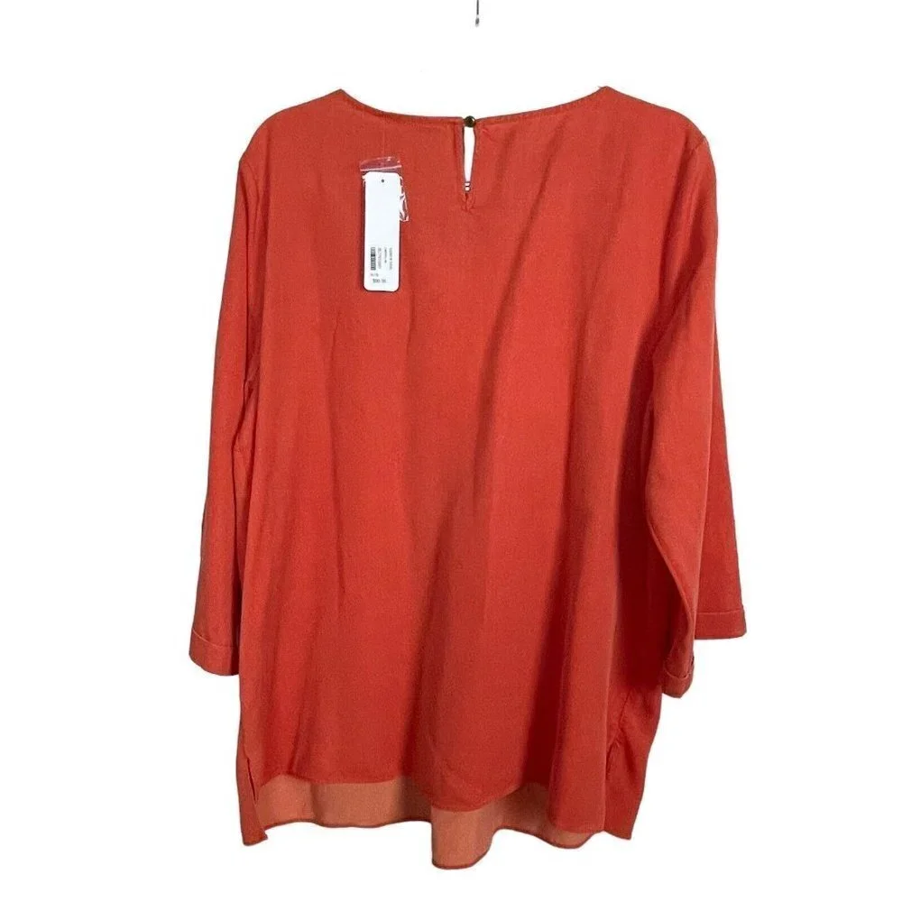 NWT Soft Surroundings Cusabo Emberglow Top Orange XL Lagenlook‎ Coastal Grandma